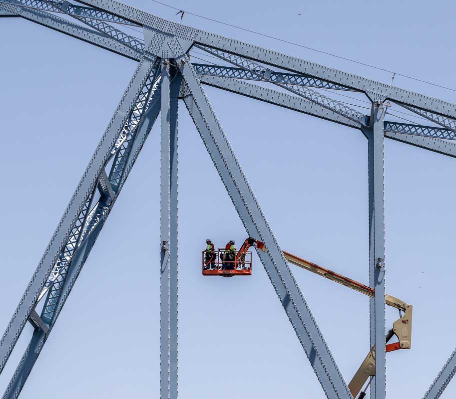 Industrial Electrical Team Working on the Owensboro Bridge Lighting Project
